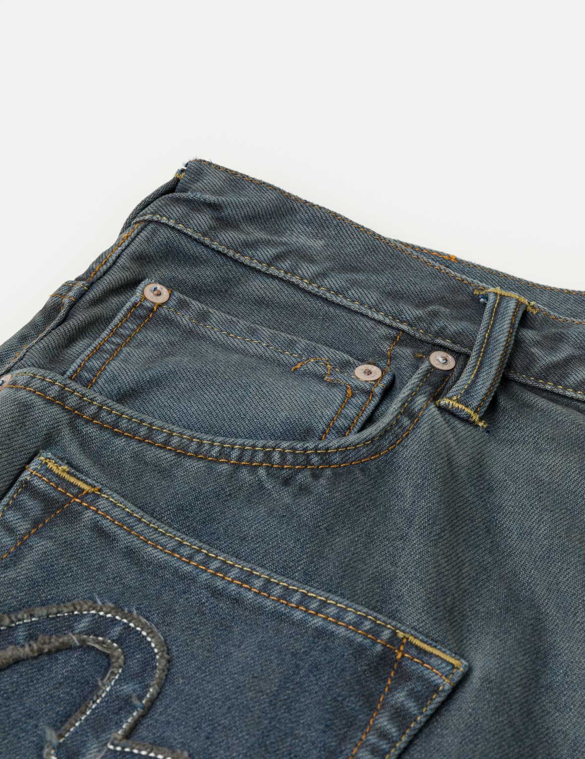 Skull Multi-Pocket Denim Jeans