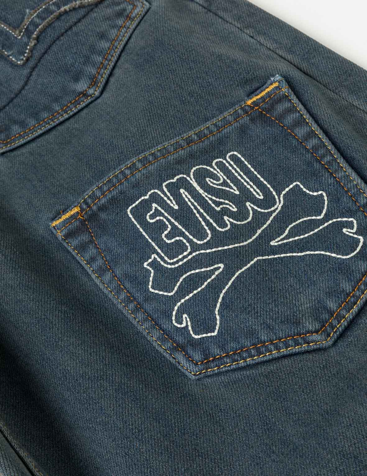 Skull Multi-Pocket Denim Jeans