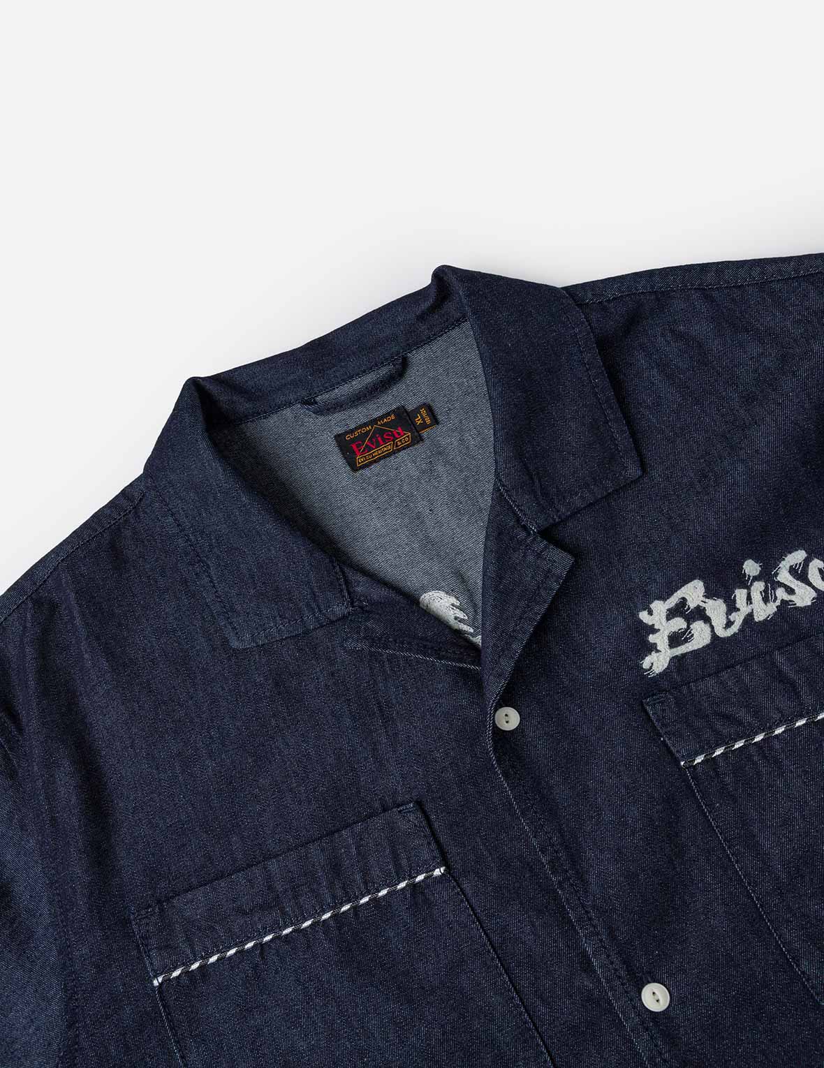 Whip-stitch Dual Pocket Denim Shirt