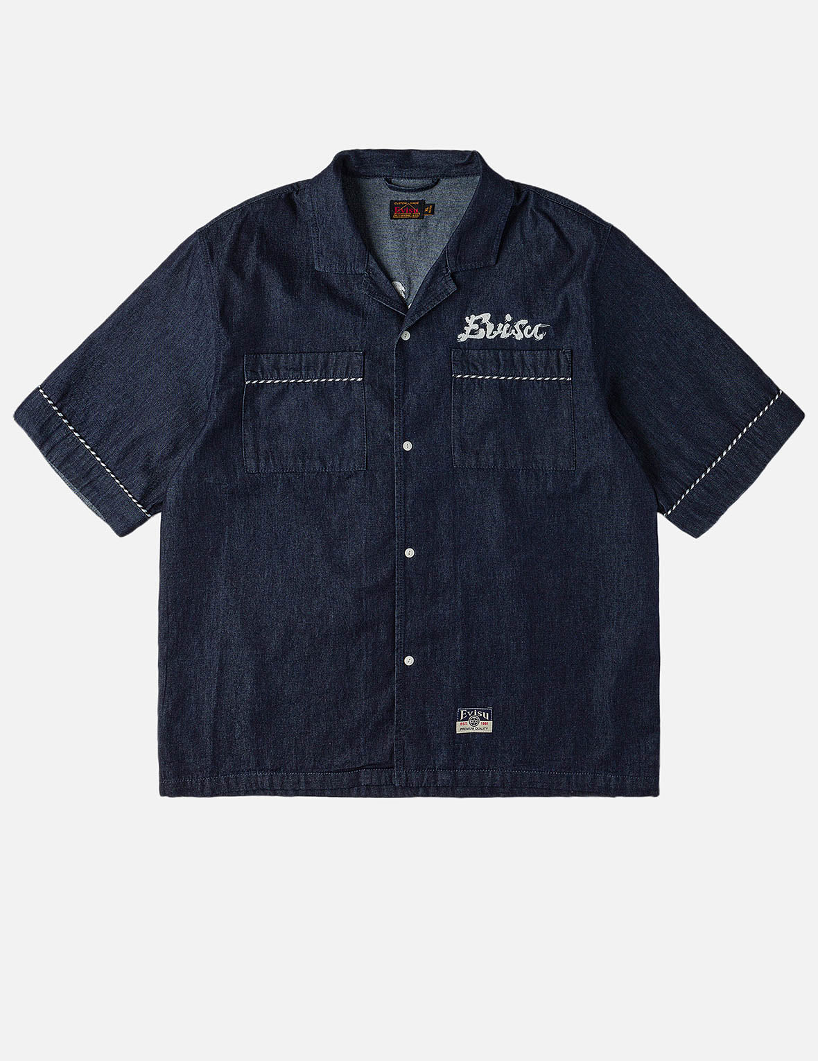 Whip-stitch Dual Pocket Denim Shirt