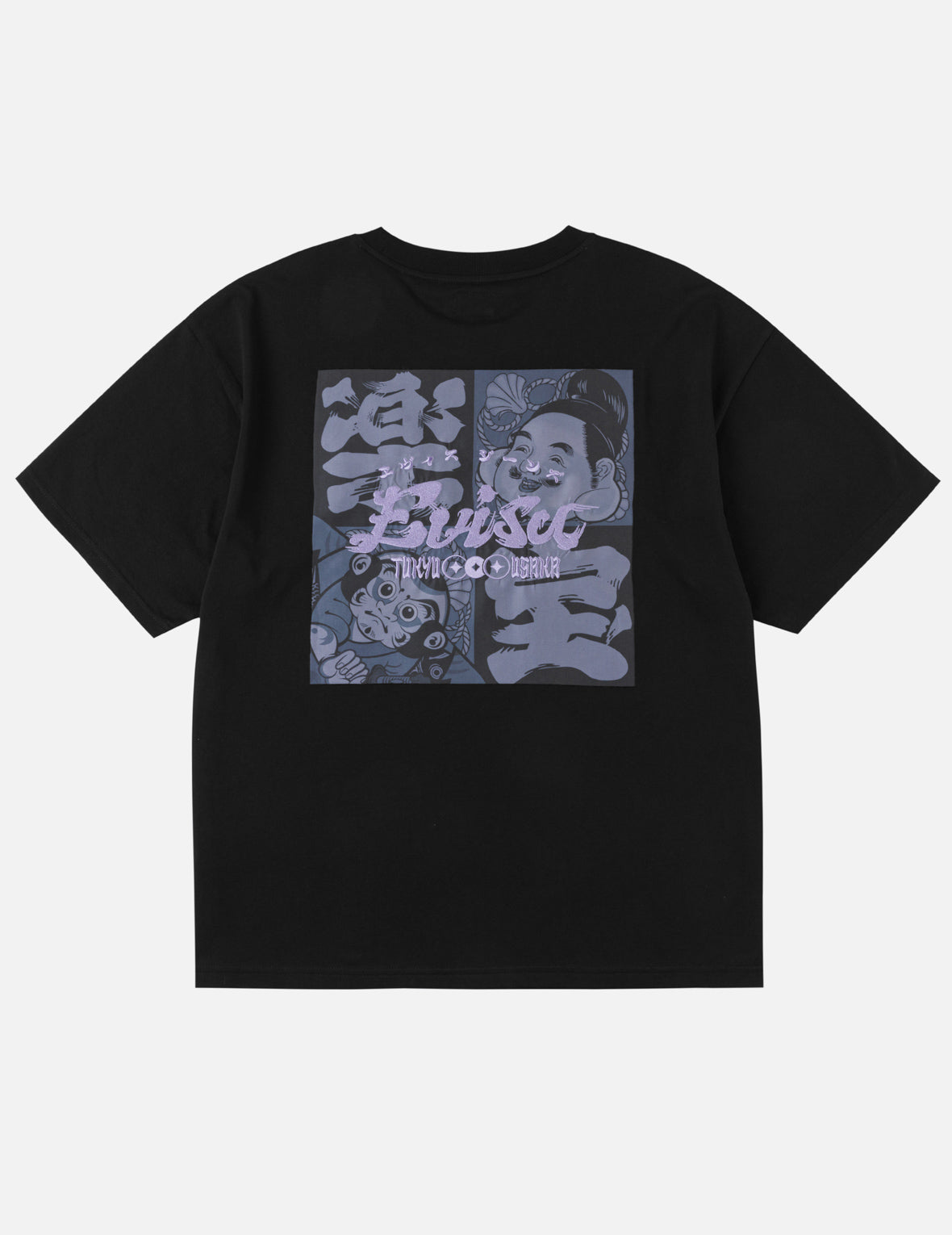 Godhead and Kite Daruma Kerchief Print T-shirt