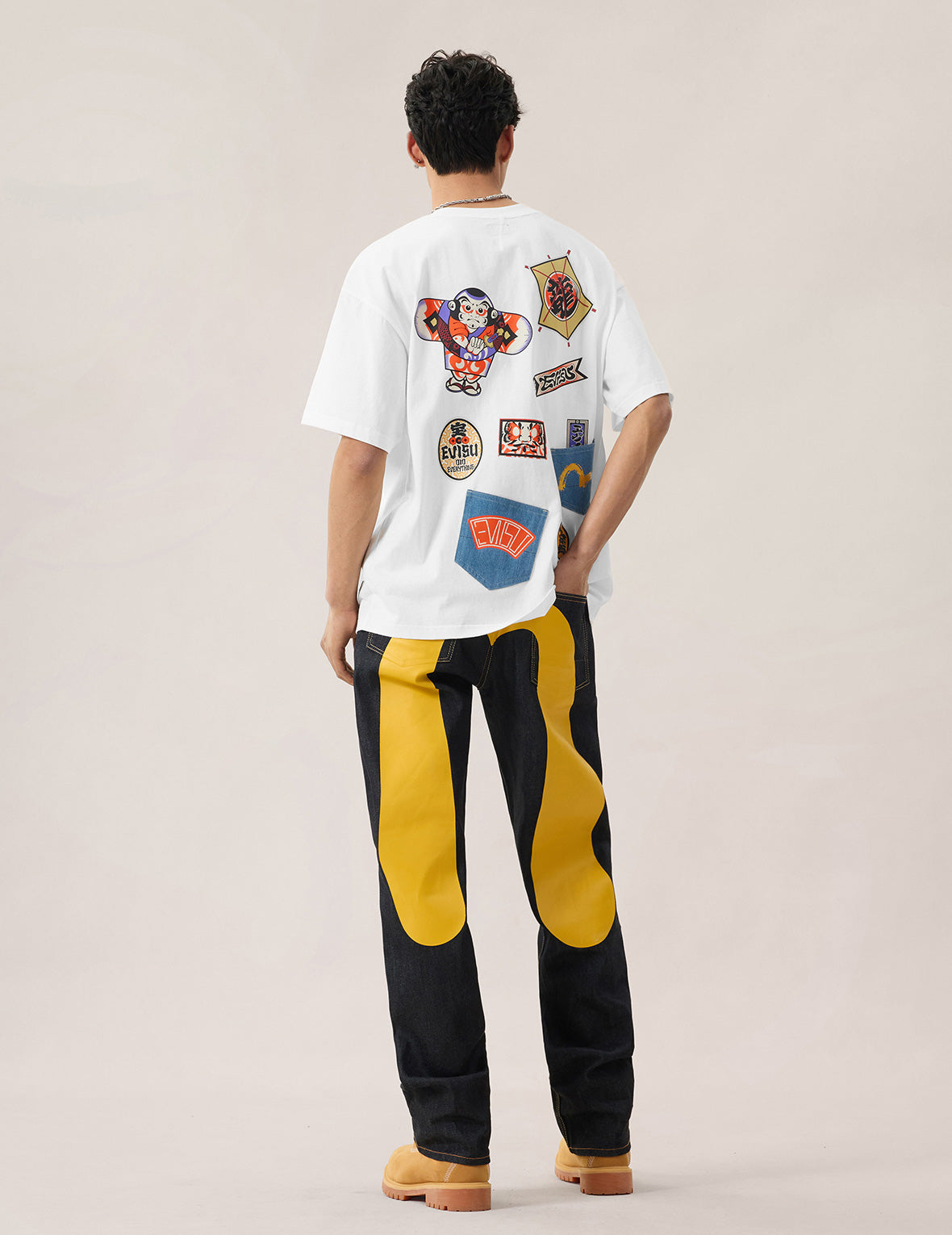 Japanese Kite Denim Patch Pocket T-shirt