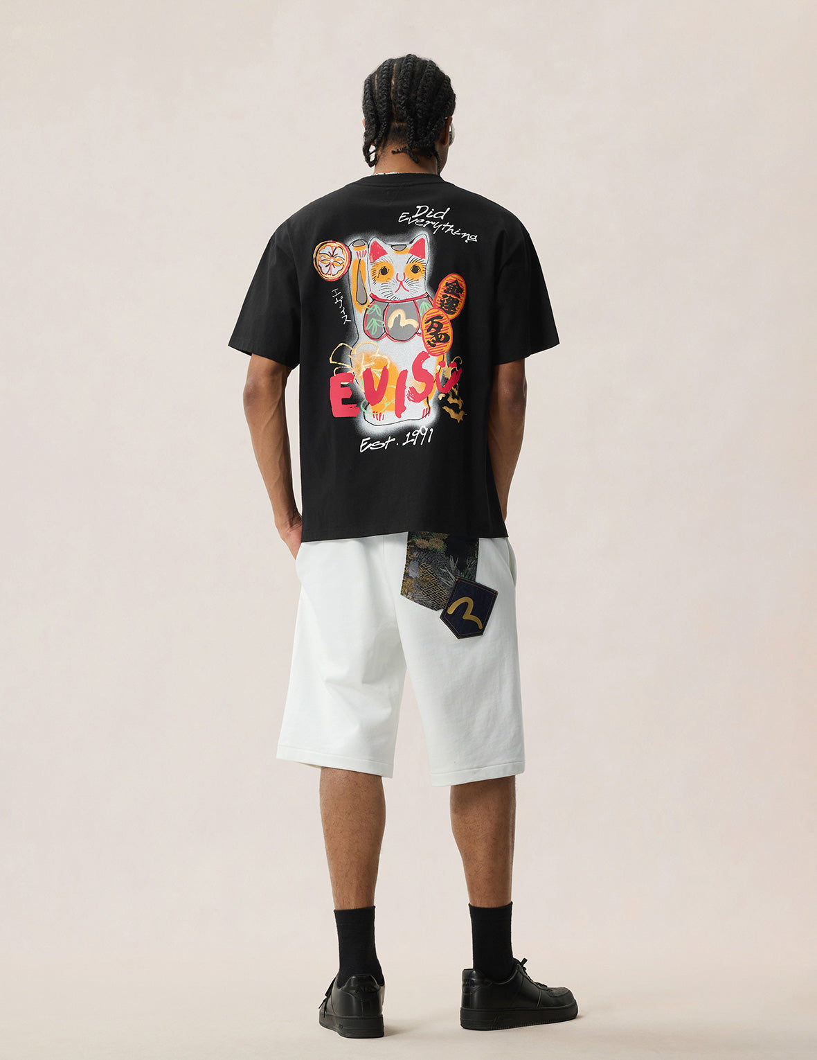 Hand-Drawn Fortune Cat T-shirt