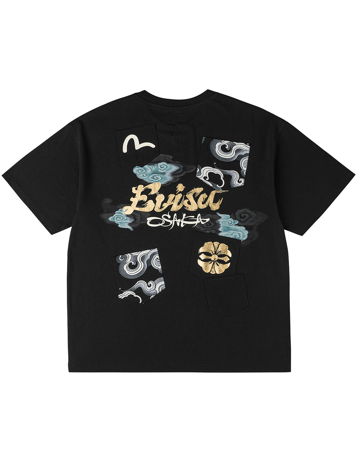 Multi-Pocket Foil Print T-Shirt