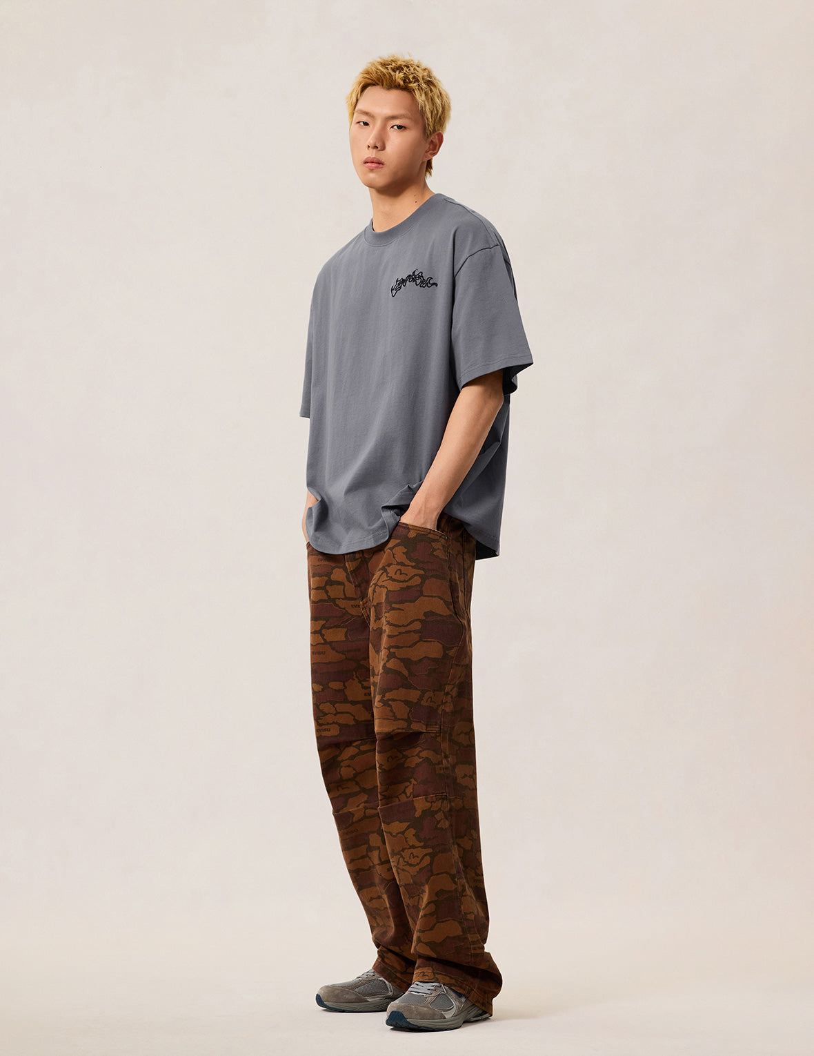 Skull Samurai Embroidery T-shirt