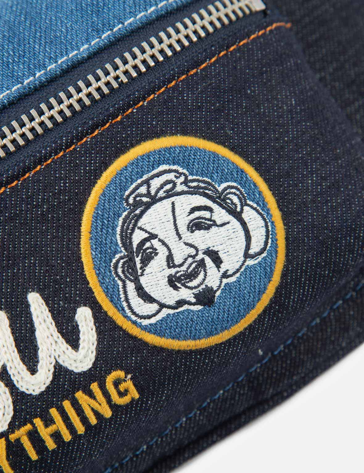 拼接式牛仔腰包