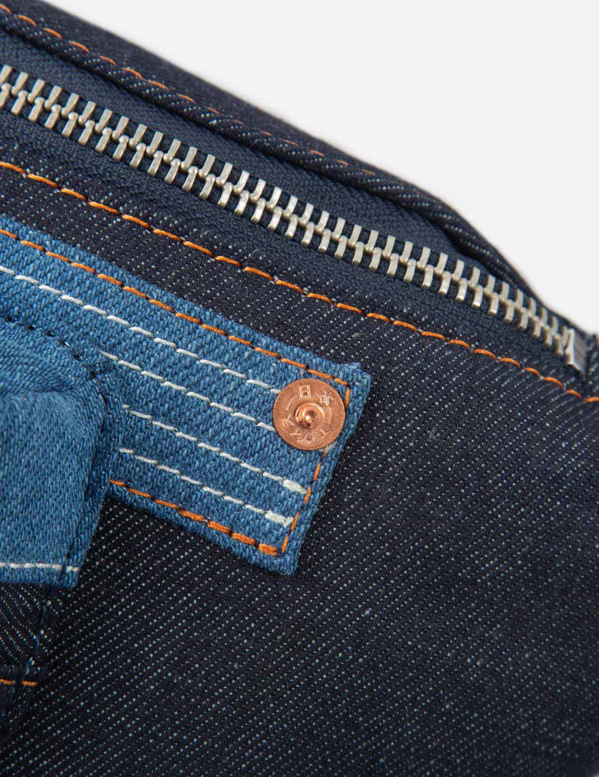 拼接式牛仔腰包