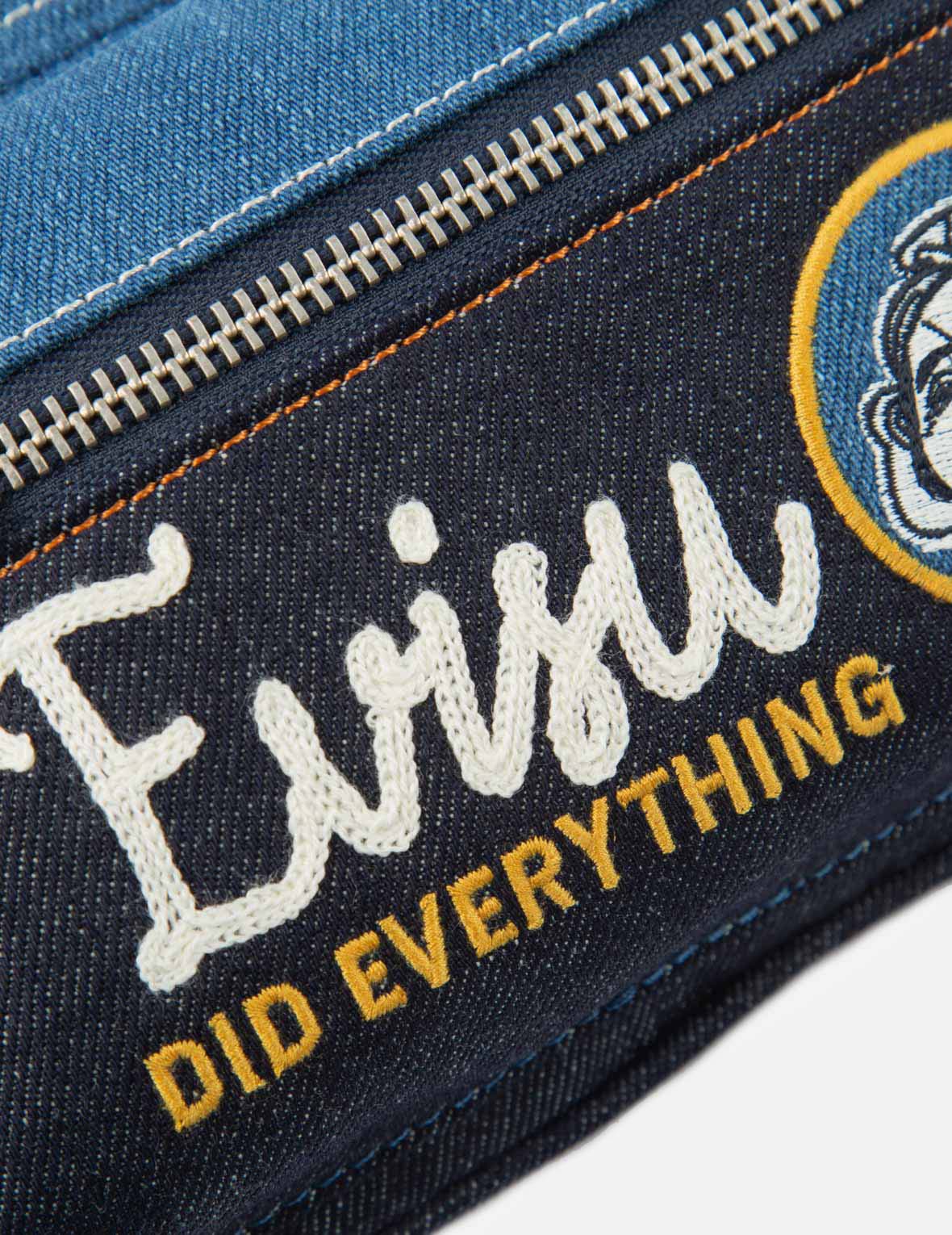 拼接式牛仔腰包