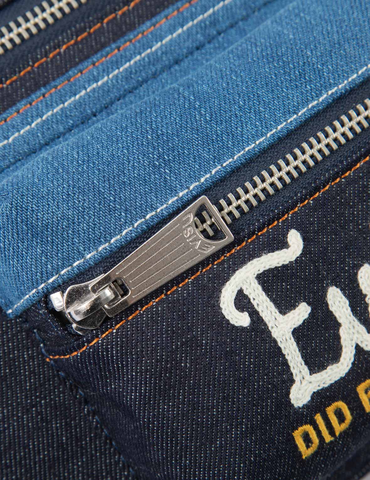 拼接式牛仔腰包