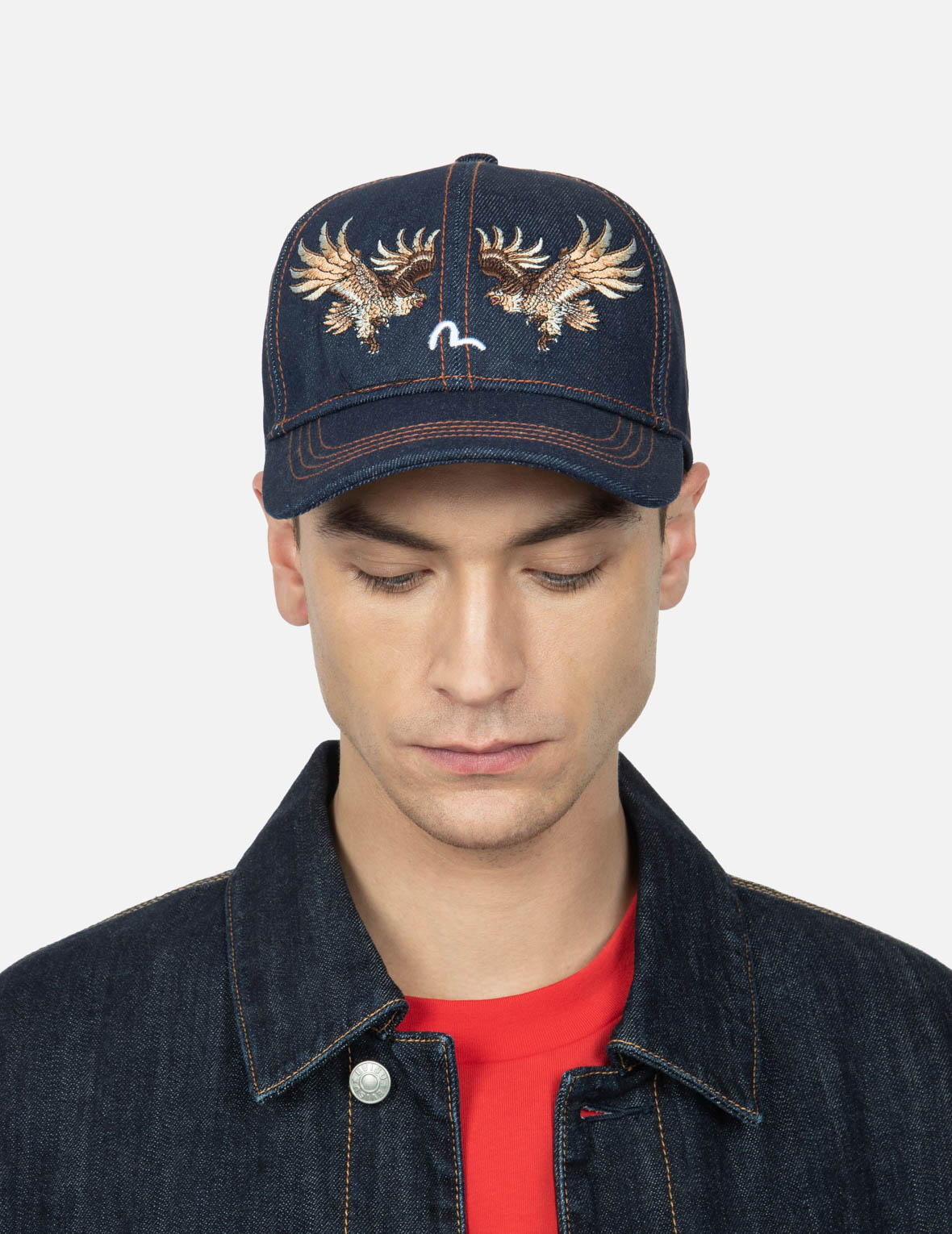 Eagle and Seagull Embroidery Denim Cap