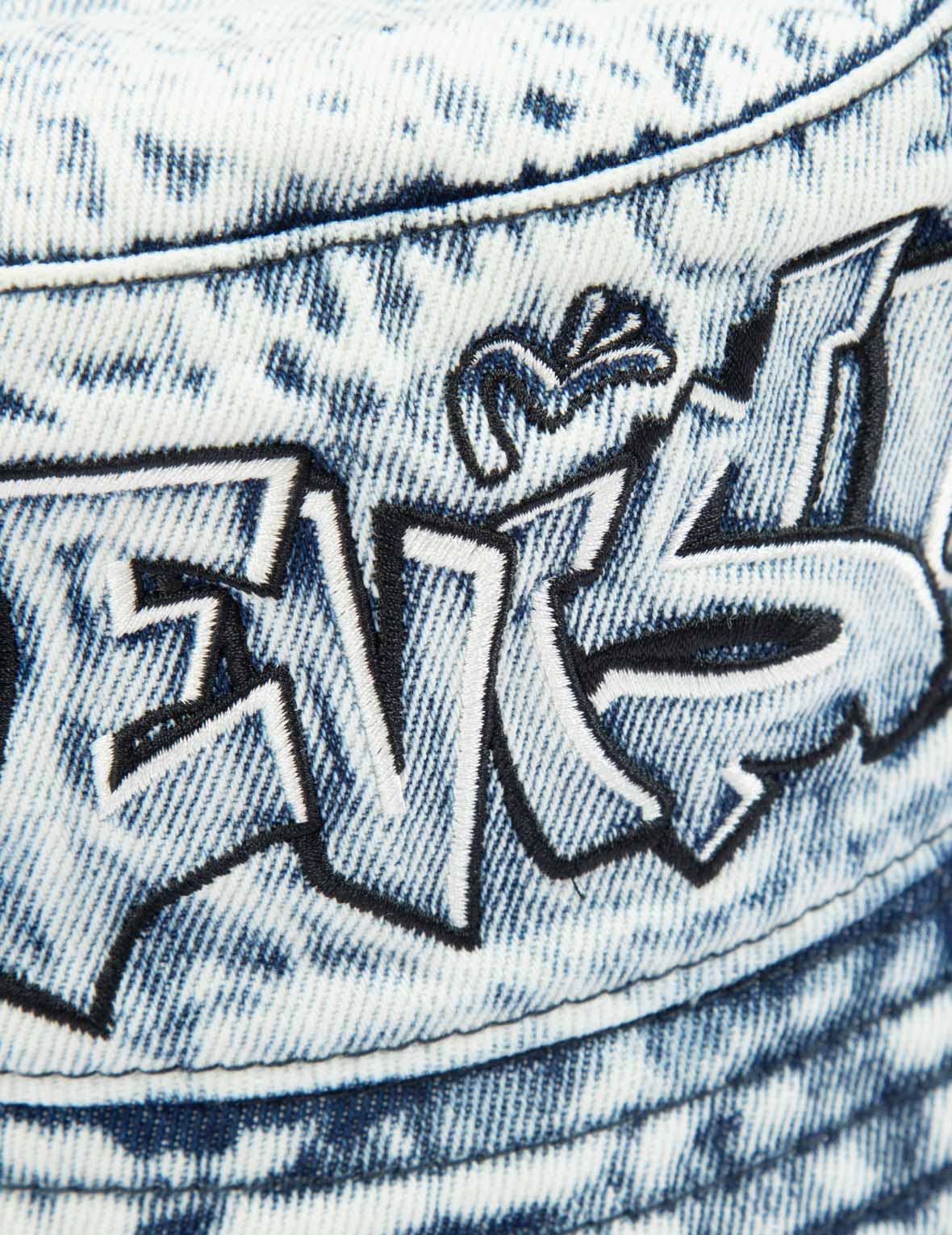 Graffiti Logo Embroidery Denim Bucket Hat