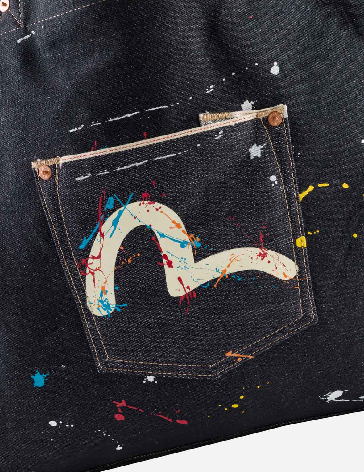 Seagull Splash Denim Tote Bag