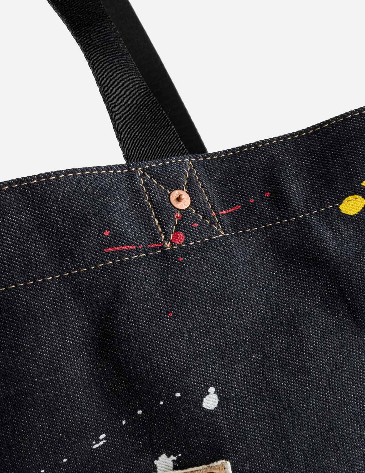 Seagull Splash Denim Tote Bag