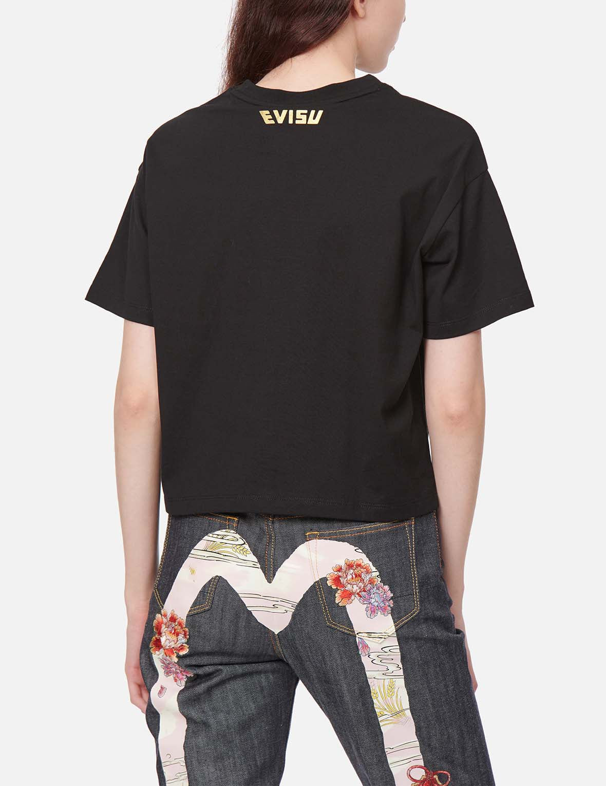 Brocade Seagull Appliqué Drop-shoulder T-Shirt