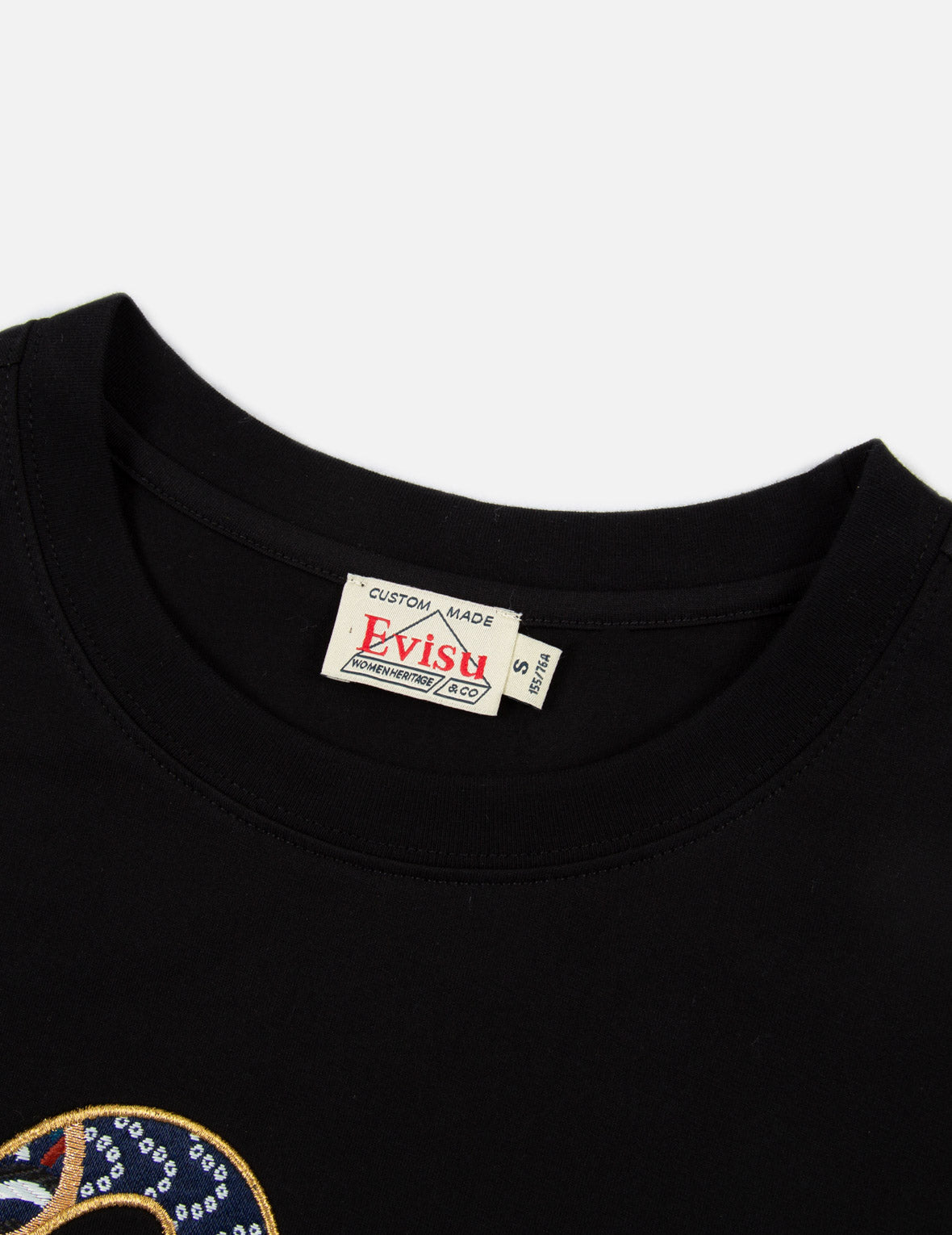 Brocade Seagull Appliqué Drop-shoulder T-Shirt