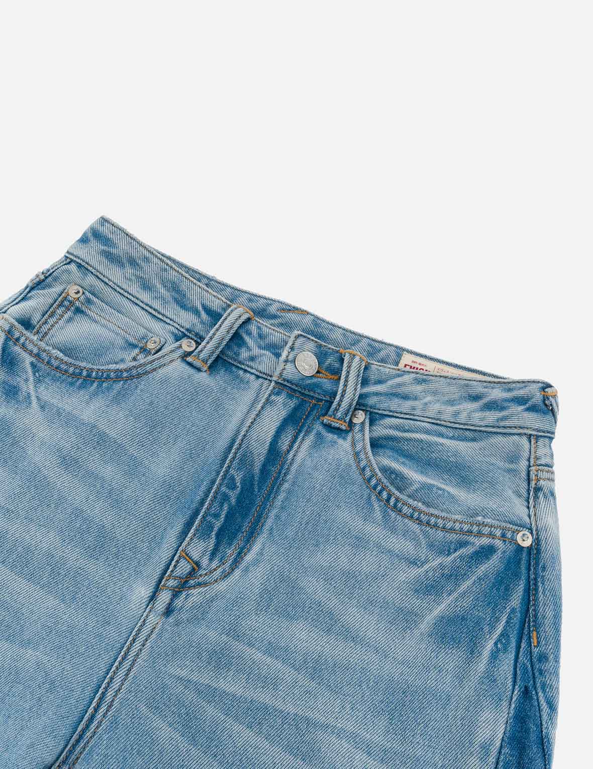 Crackle Wash Distressed Seagull Ballon Fit Jeans