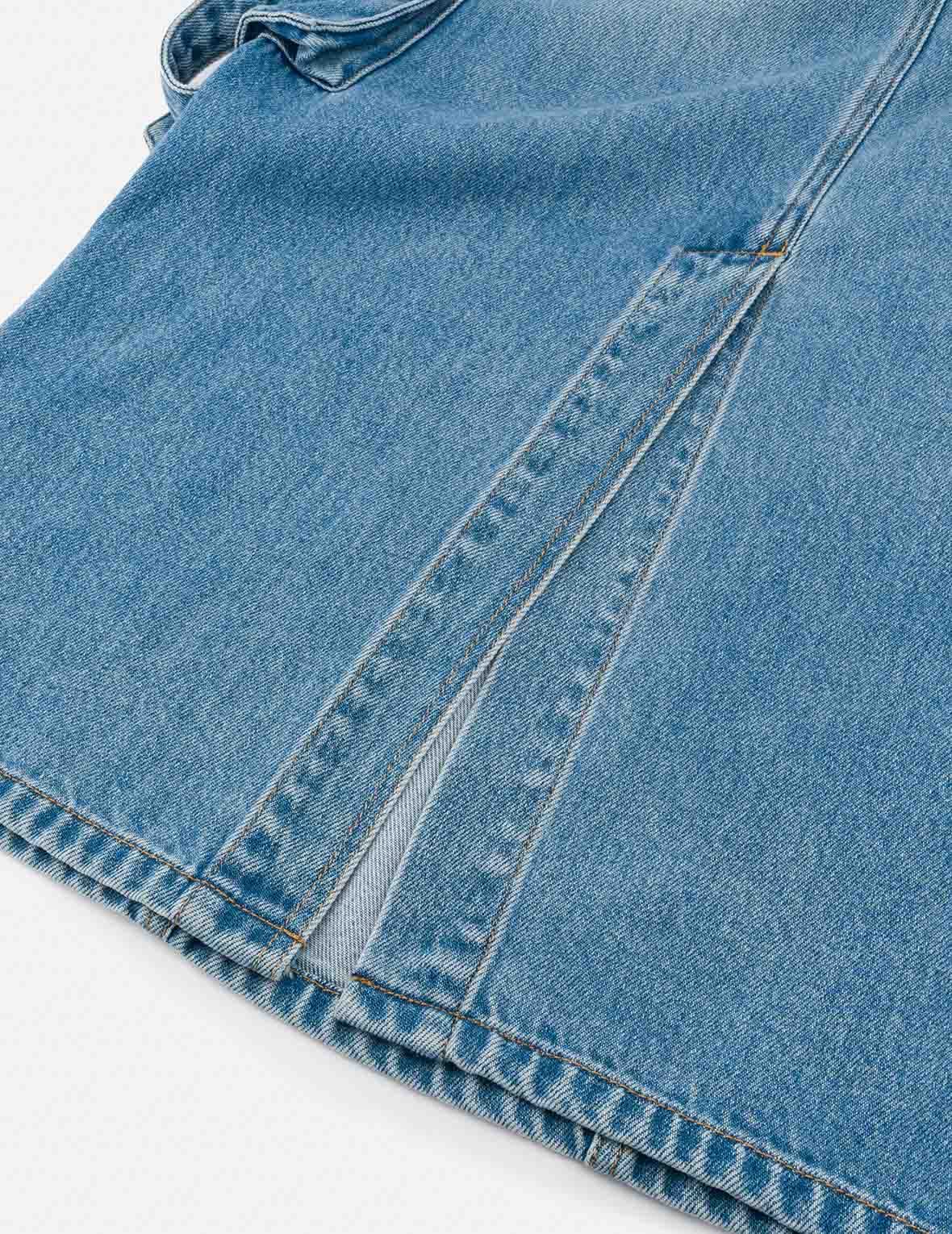 Deconstructed Inserted Seagull Embroidery Fashion Fit Denim Cargo Skirt