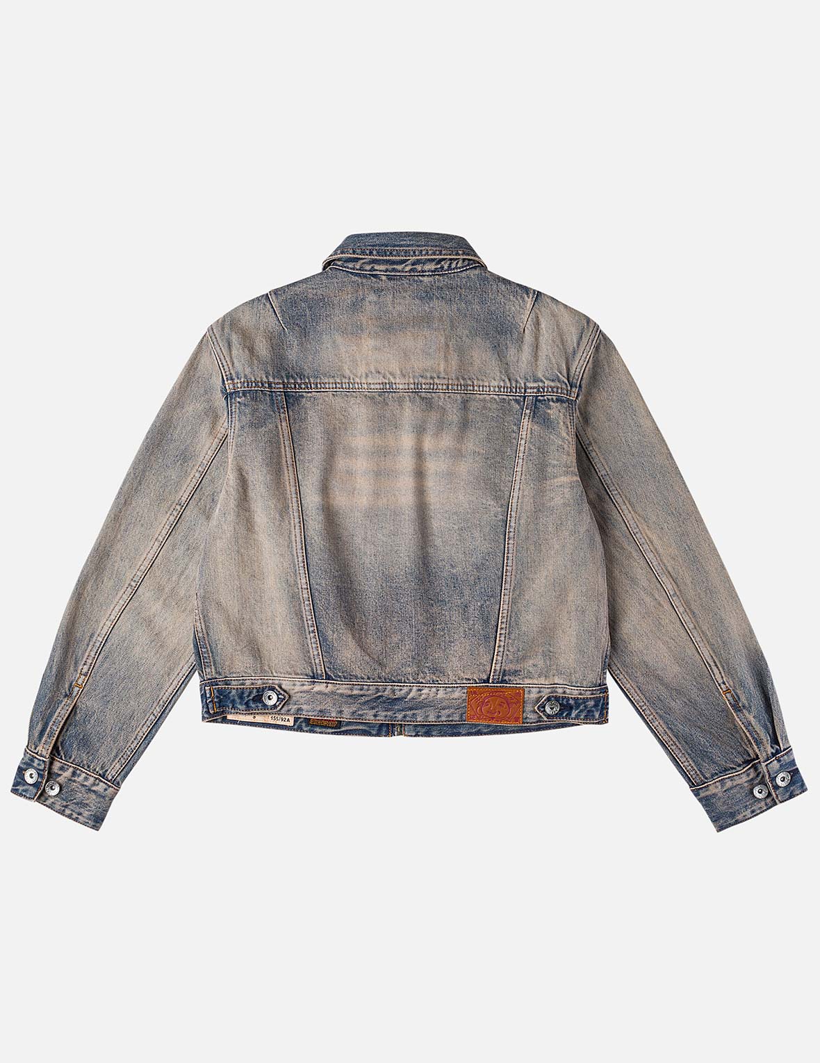 Two Tone Washed Bondage Denim Jacket