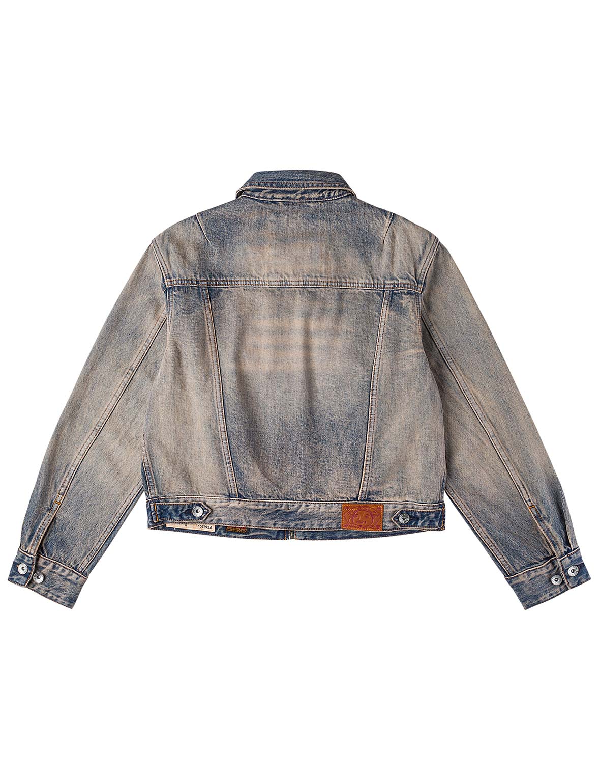 Two Tone Washed Bondage Denim Jacket