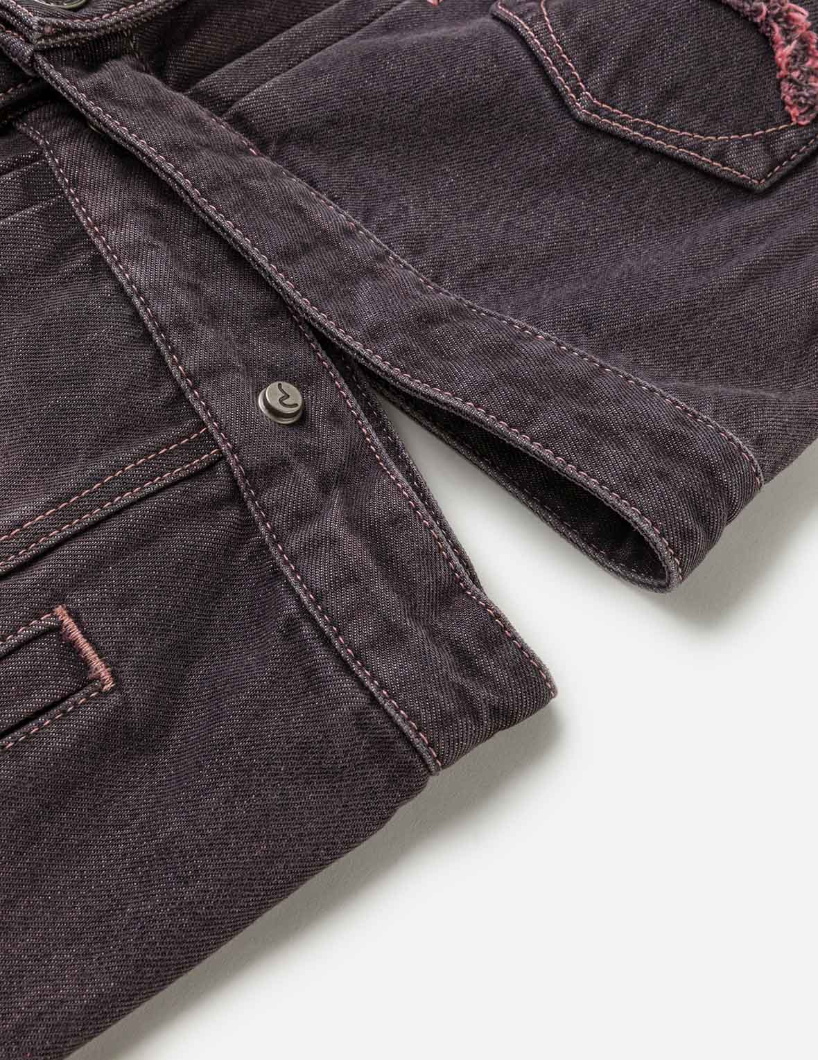 Embroidery Two Way Denim Jacket