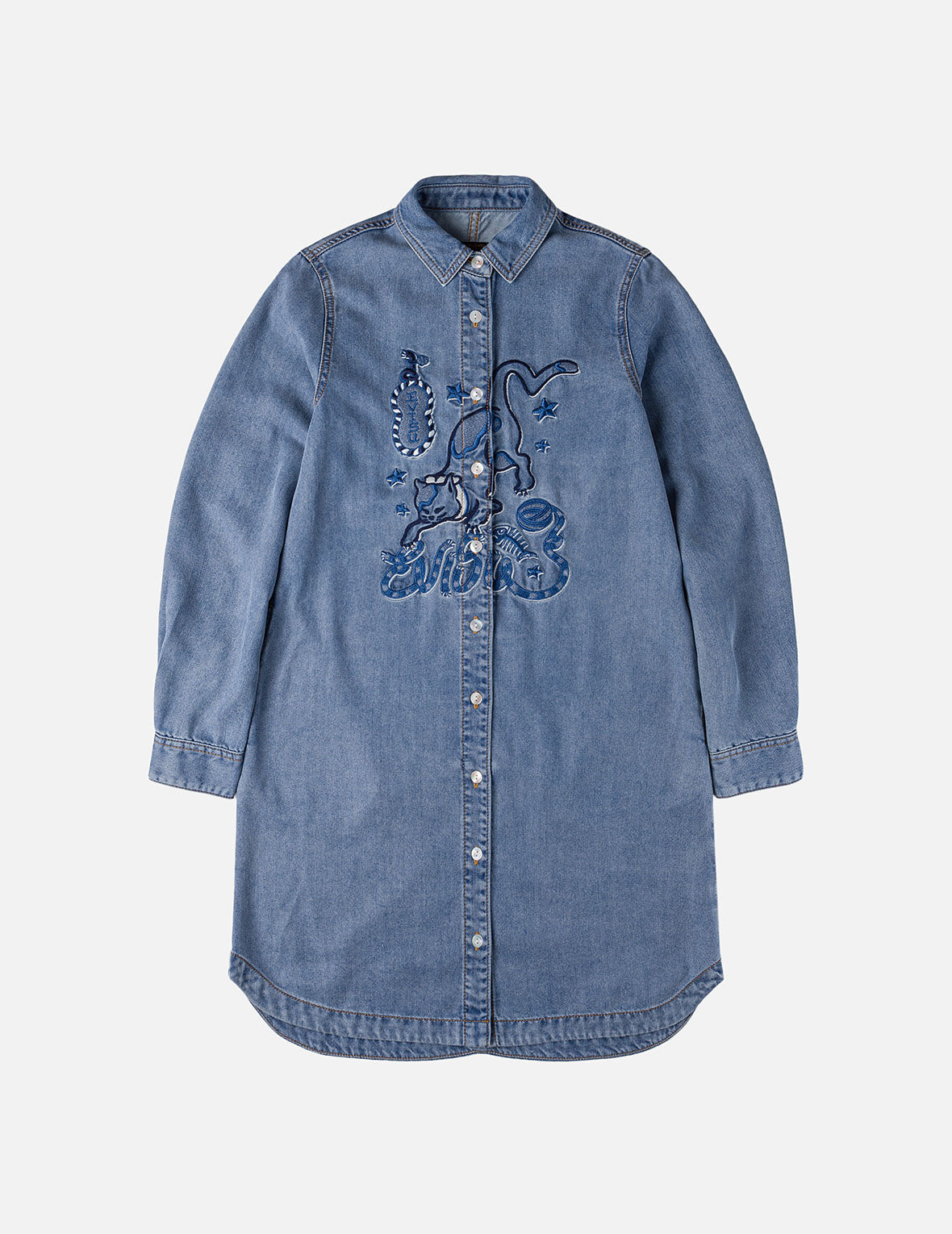 Cat Embroidery Denim Dress – EVISU