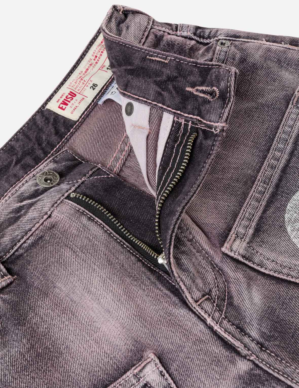 Seagull Print Multi-Pocket Denim Shorts