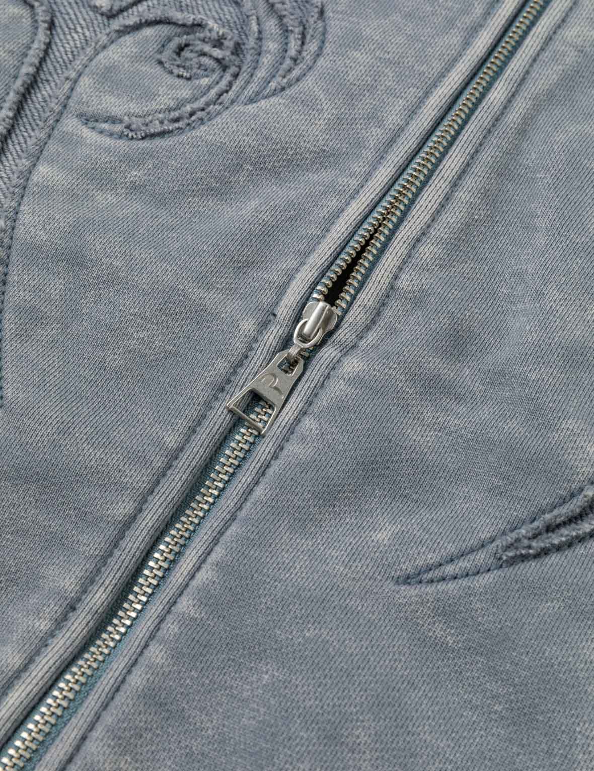 Reversed Fabric Cropped Hoodie