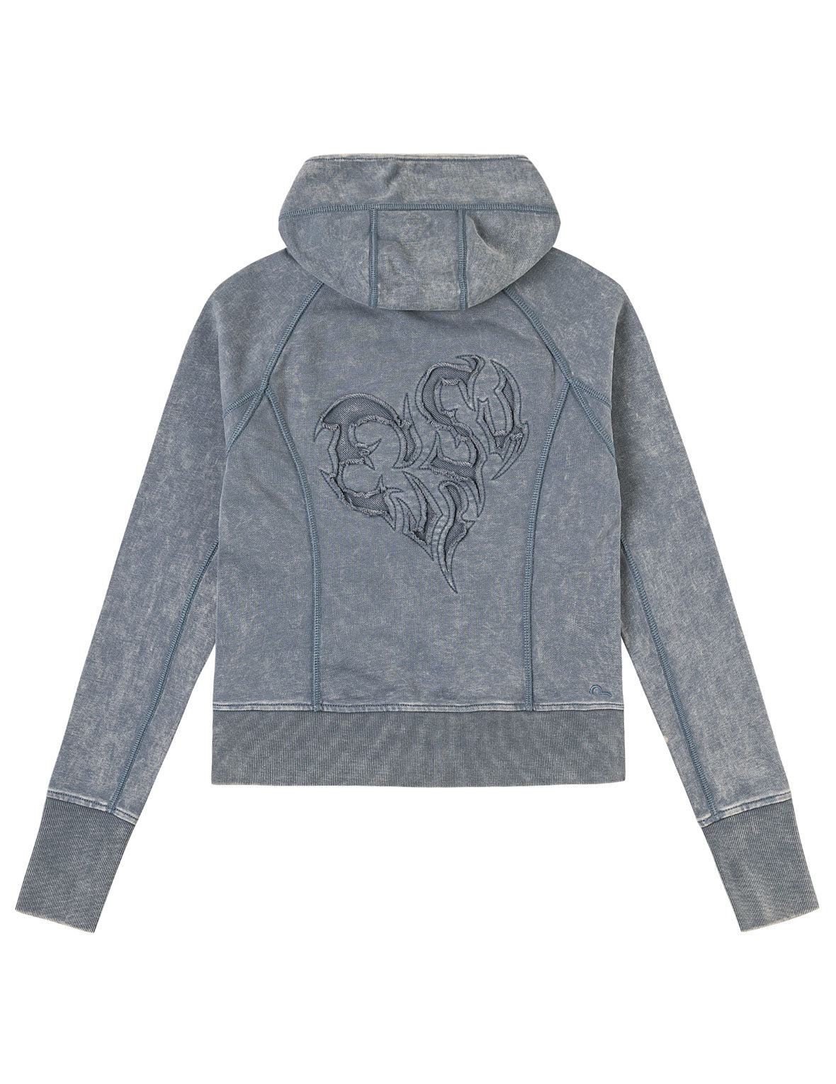 Reversed Fabric Cropped Hoodie