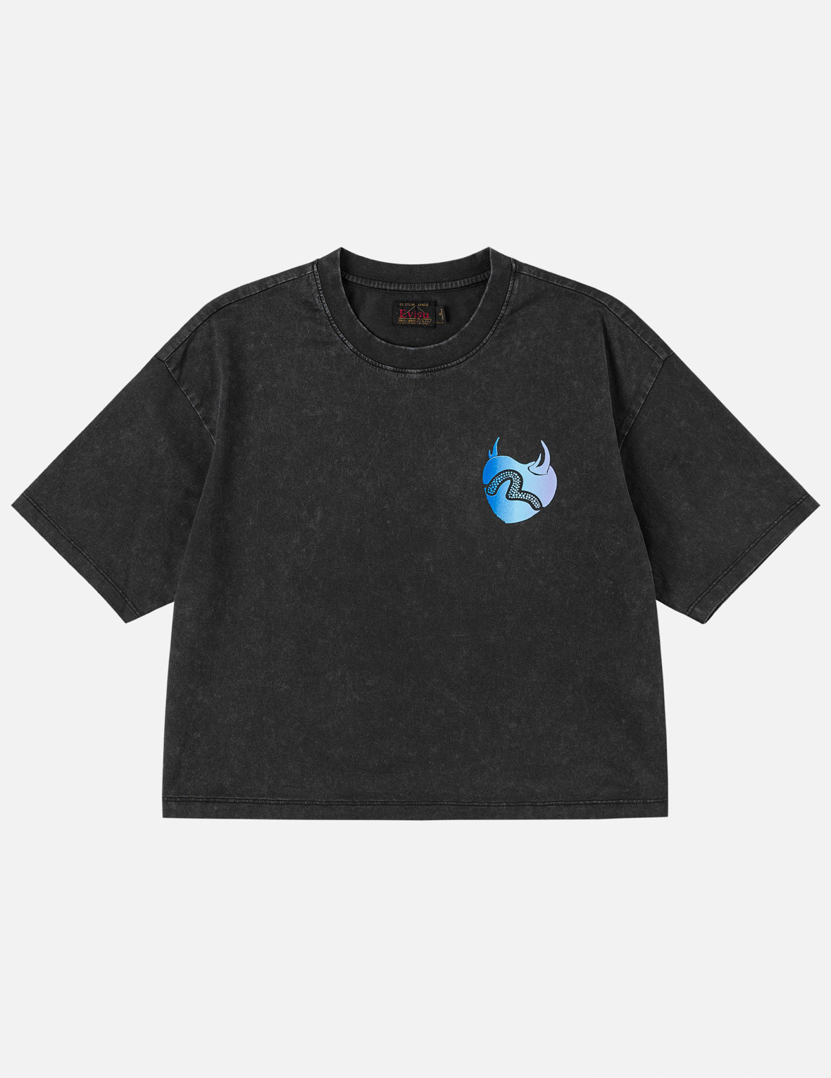 Devil-heart-shaped Seagull Emboss T-shirt