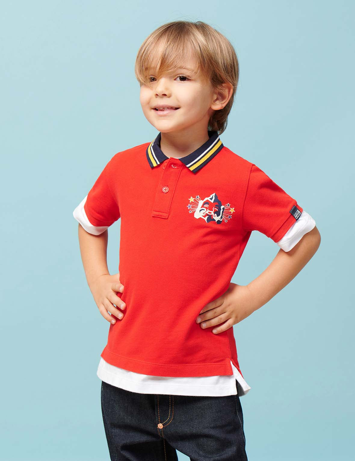 Godhead and Star Pattern Print Polo Shirt