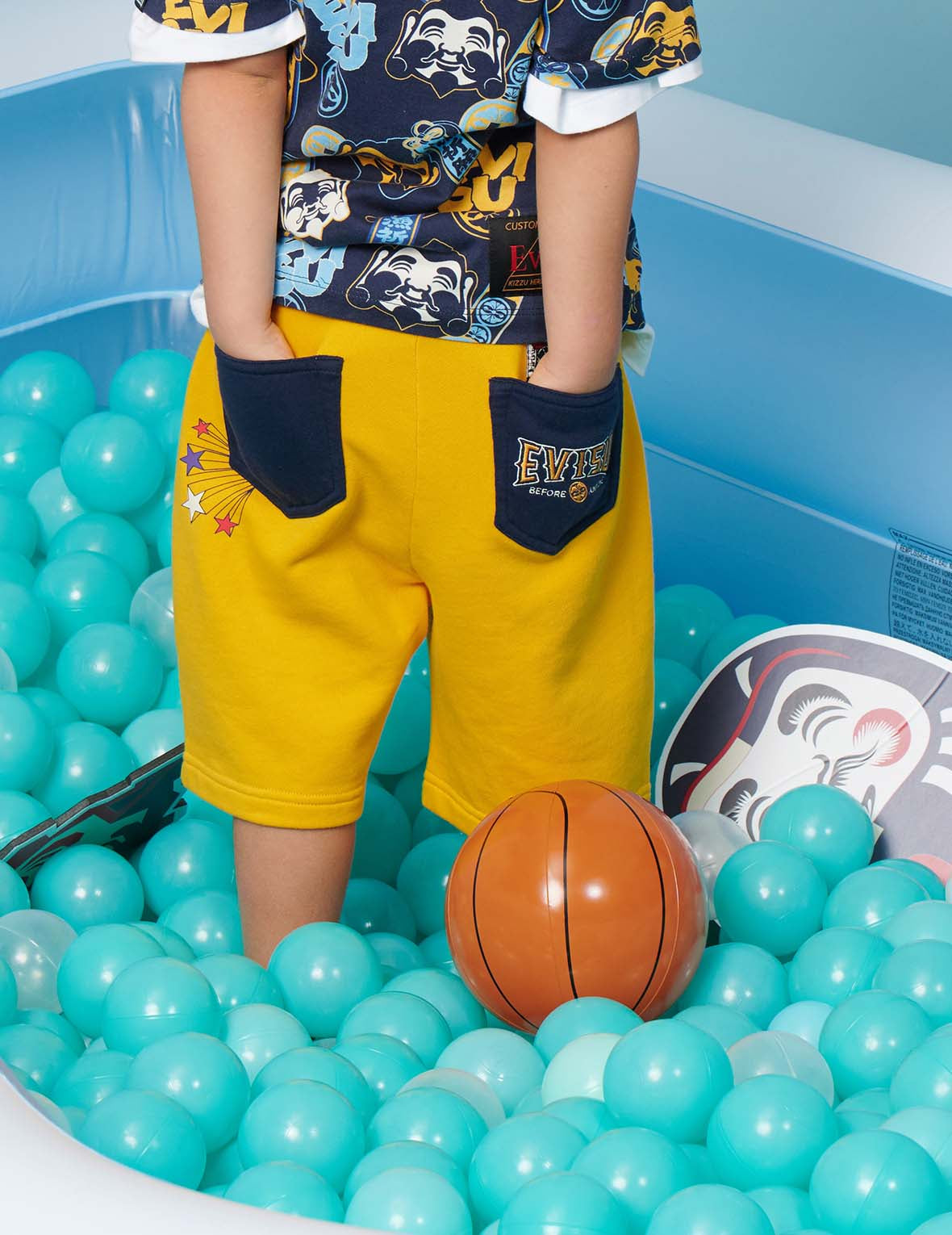 Godhead Print Color Blocking Sweat Shorts – EVISU