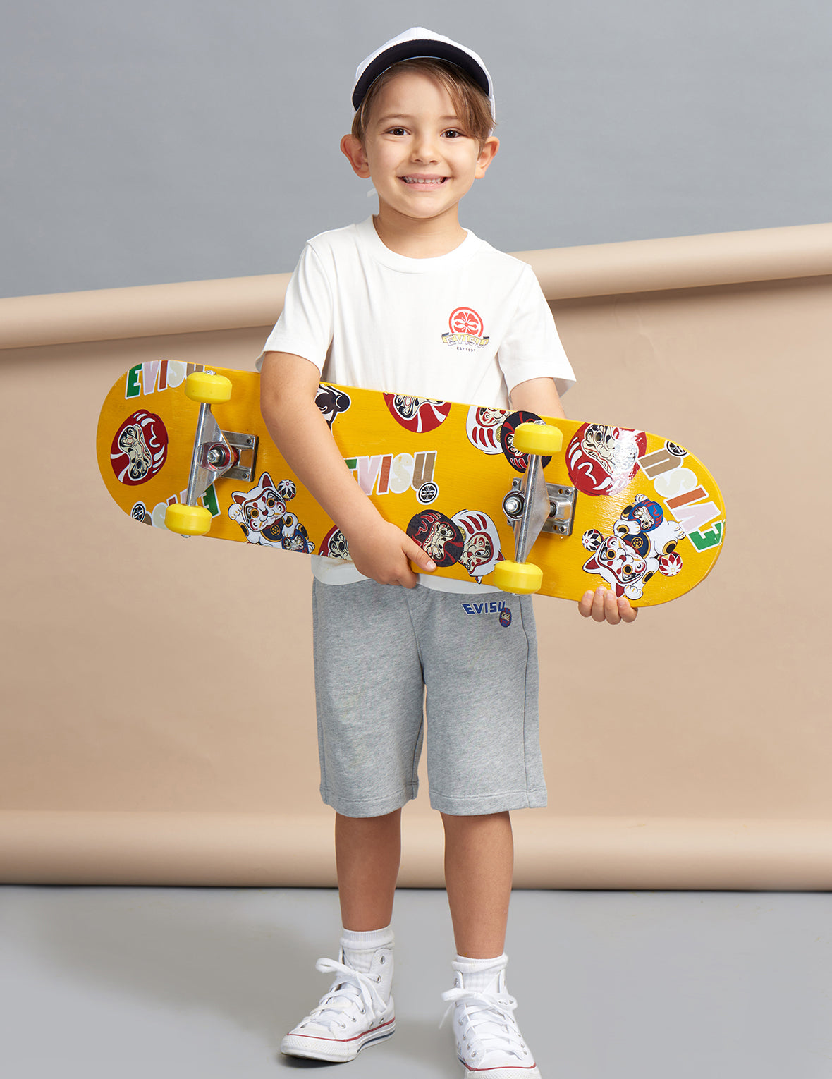 Daruma Daicock Print Sweat Shorts