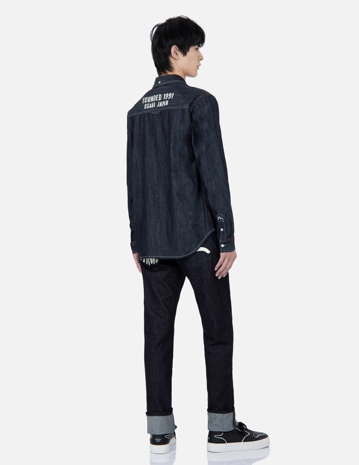 Seagull Print Denim Shirt
