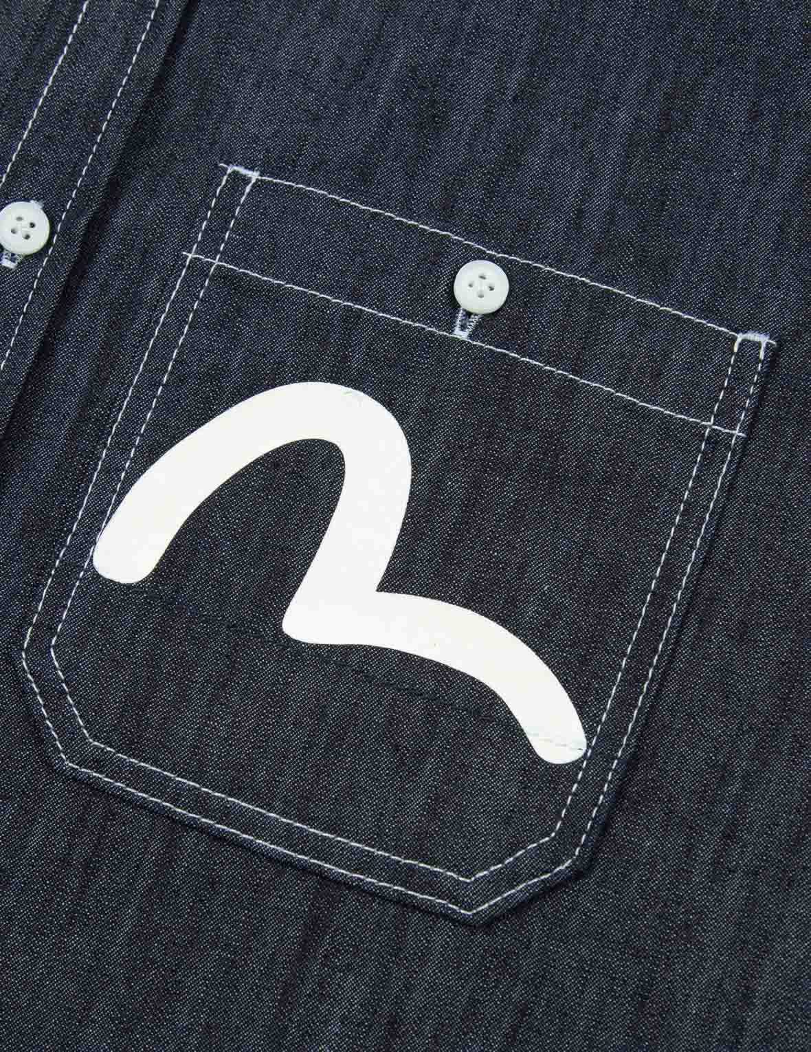 Seagull Print Denim Shirt