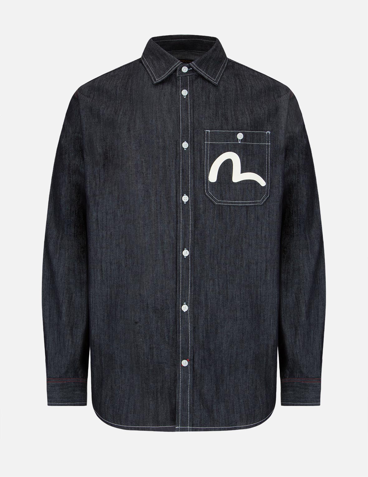 Seagull Print Denim Shirt