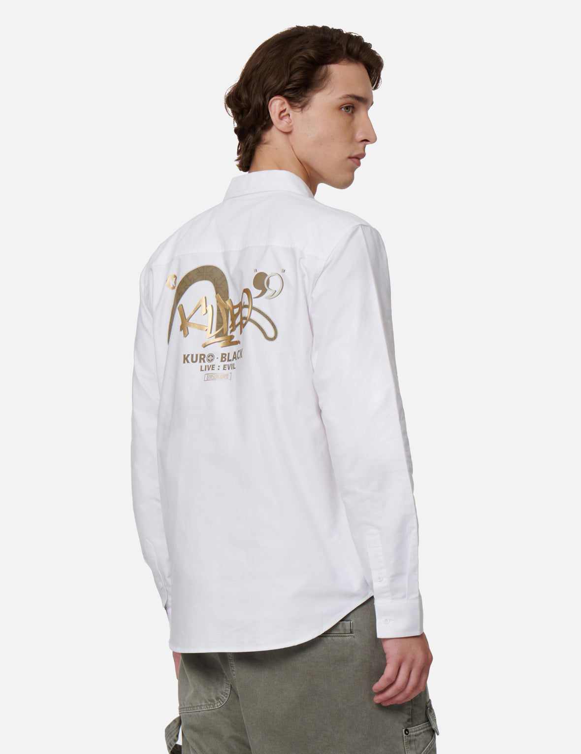 Graffiti Logo Foil Print Seagull Oxford Shirt