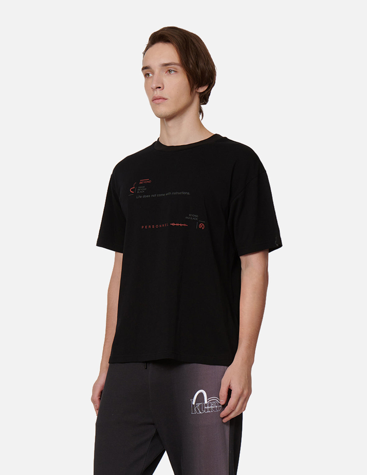 Logo and Slogan Print T-shirt