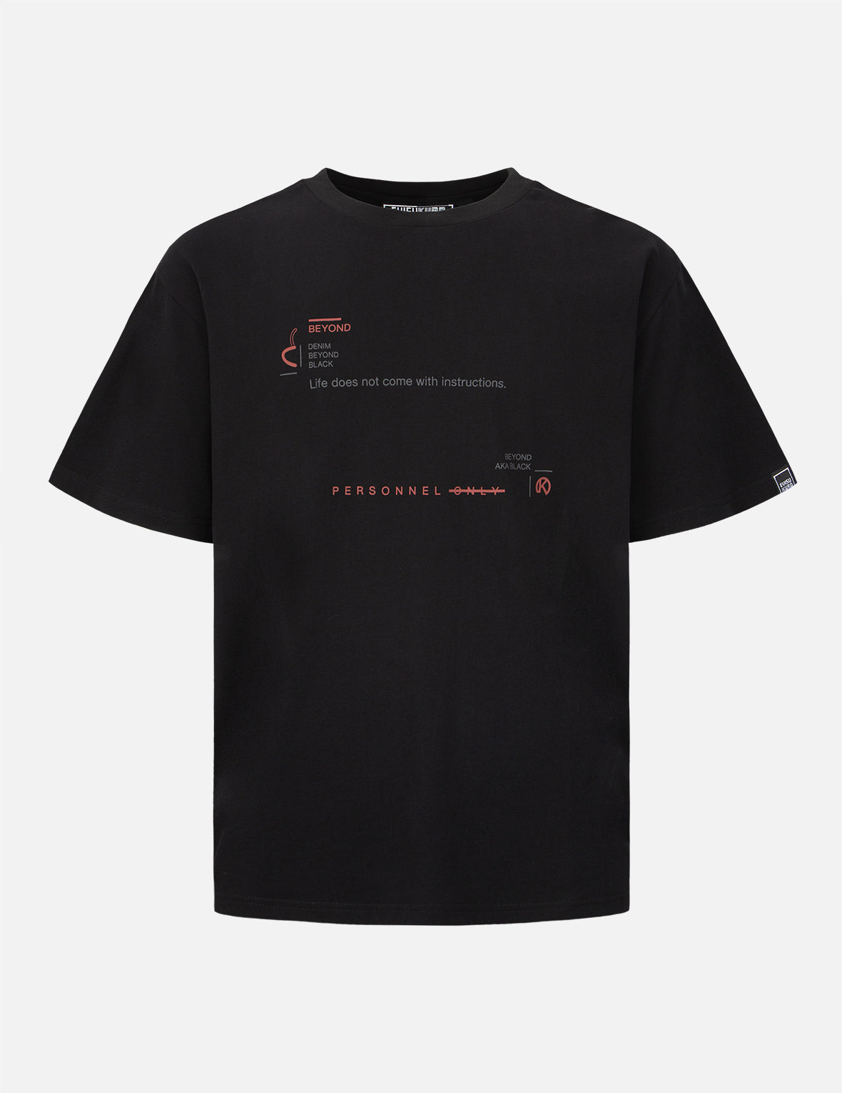 Logo and Slogan Print T-shirt