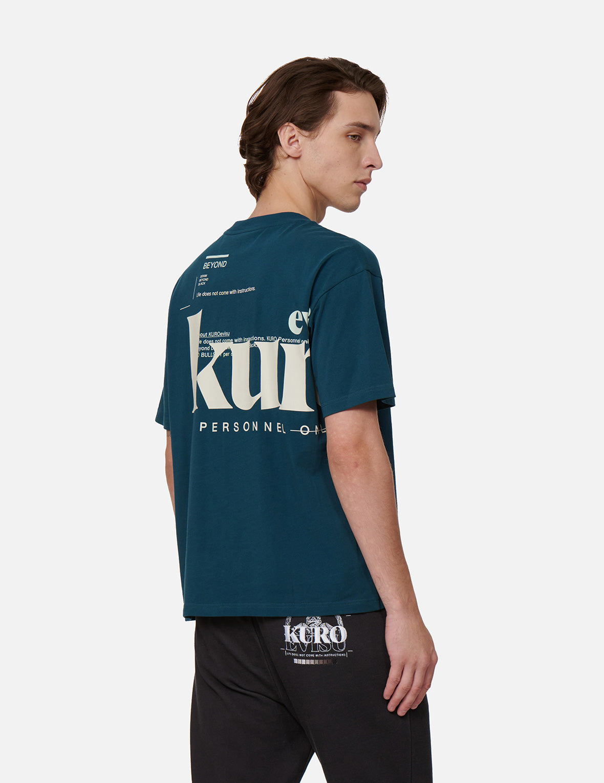 Logo and Slogan Print T-shirt