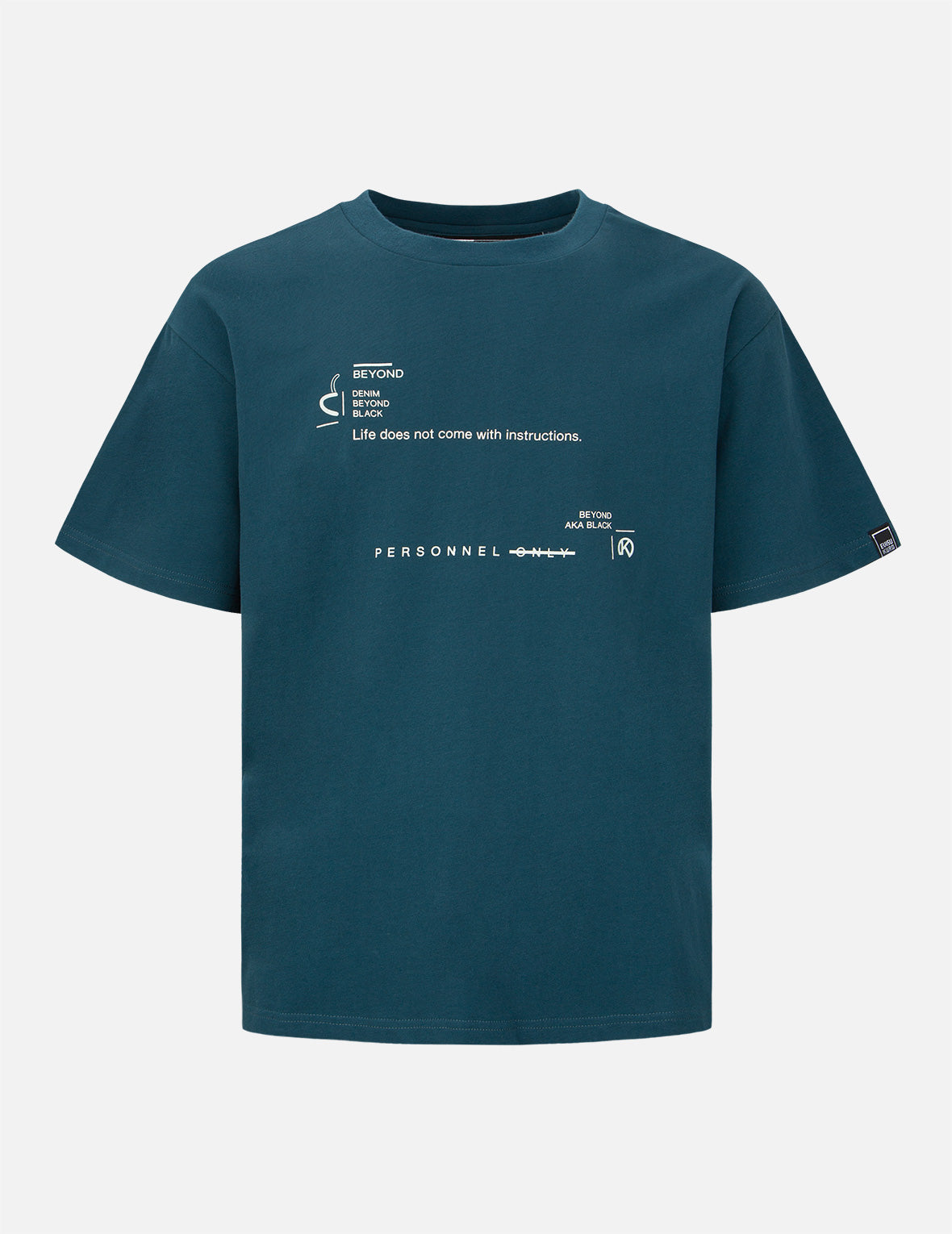 Logo and Slogan Print T-shirt