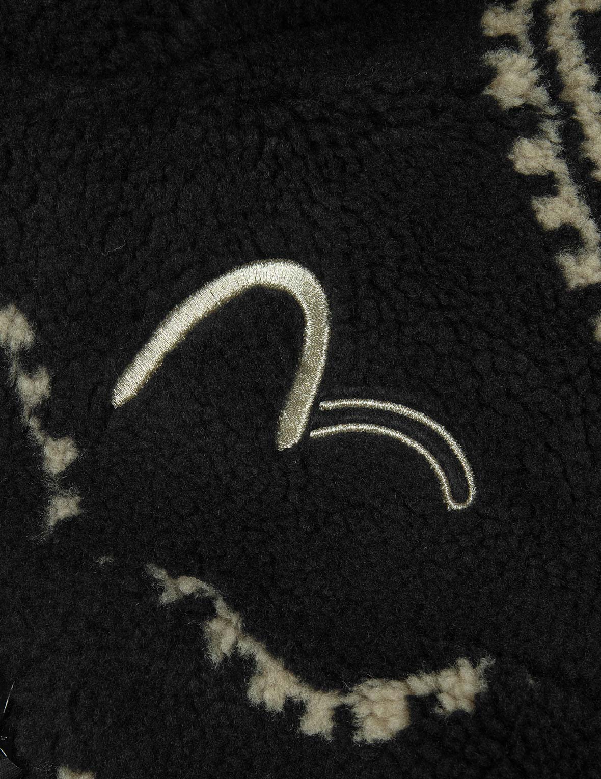 滿地腰果花寬版休閒搖粒絨連帽夾棉外套