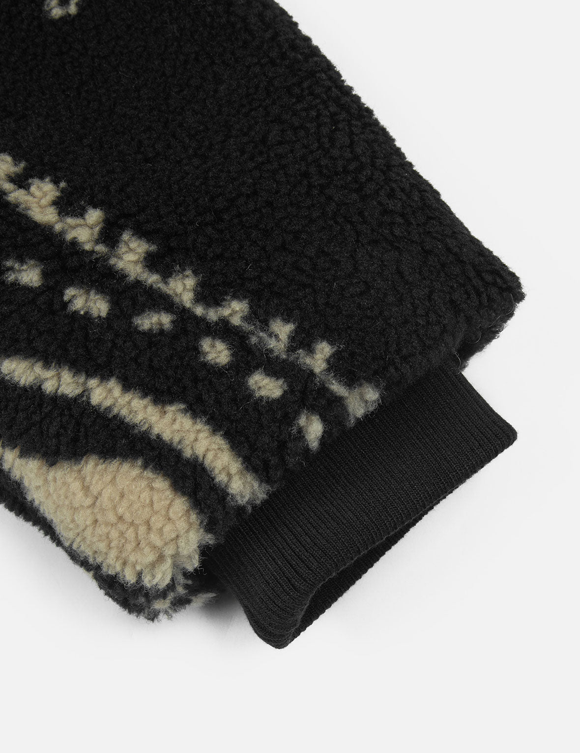 滿地腰果花寬版休閒搖粒絨連帽夾棉外套