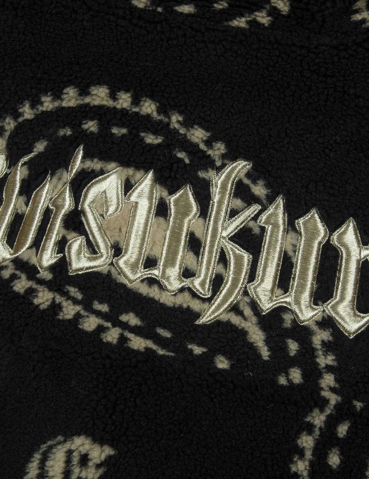 滿地腰果花寬版休閒搖粒絨連帽夾棉外套