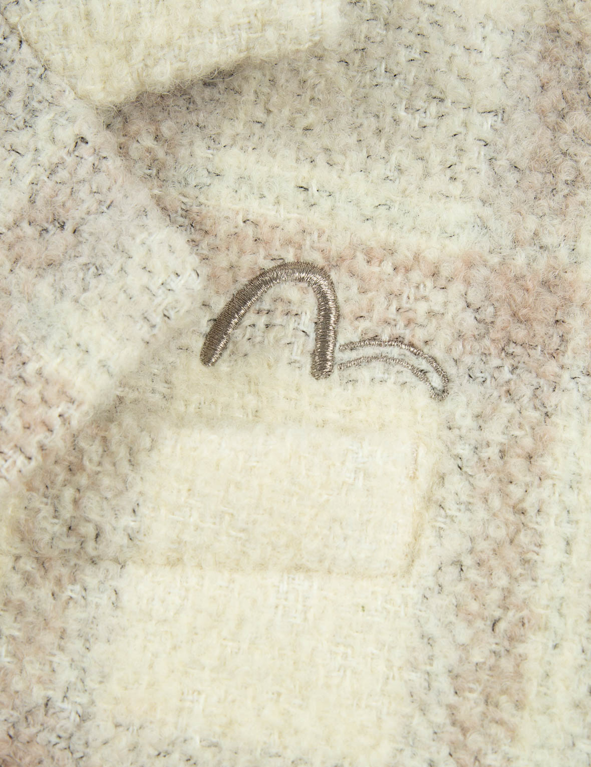 漸變Logo刺繡格紋西服外套