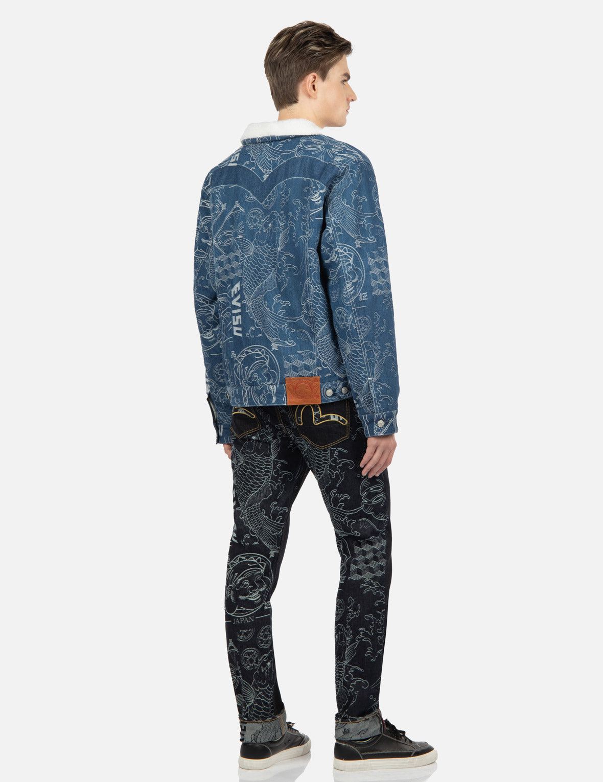 Japanese Pattern Jacquard Carrot-Fit Jeans #2017