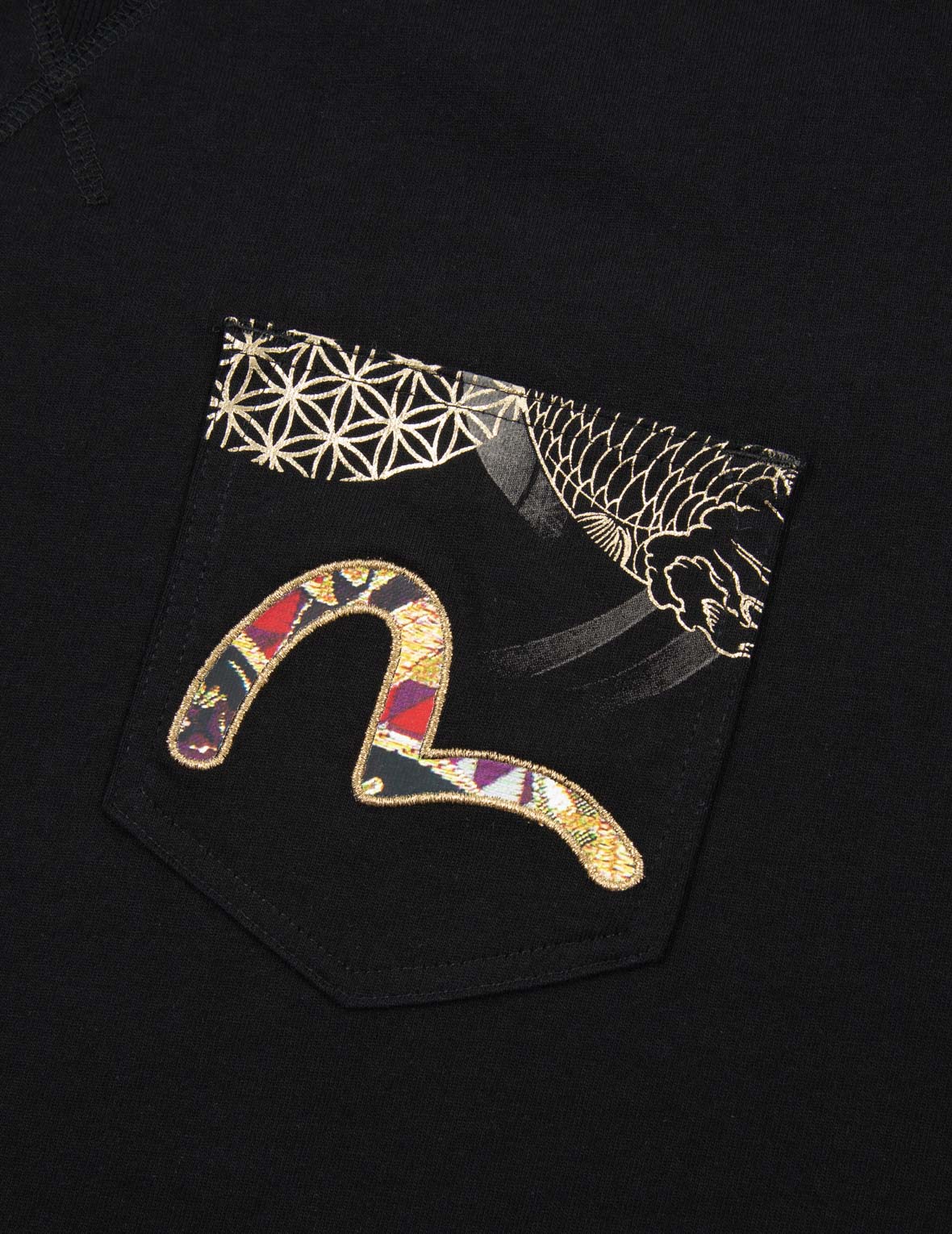 Multi-Pocket Foil-Print T-Shirt