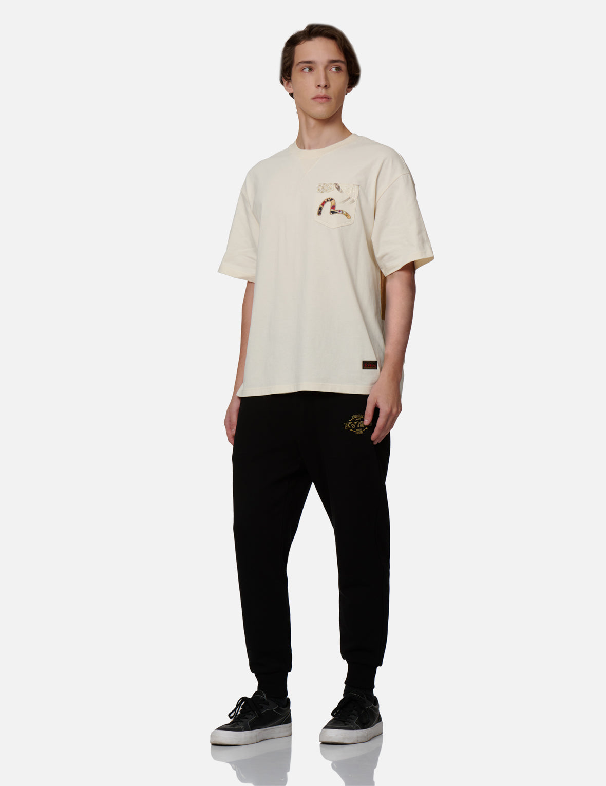 Multi-Pocket Foil-Print T-Shirt