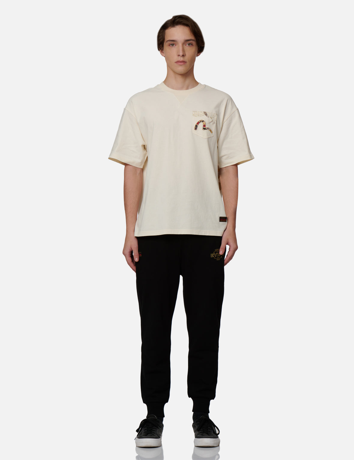 Multi-Pocket Foil-Print T-Shirt