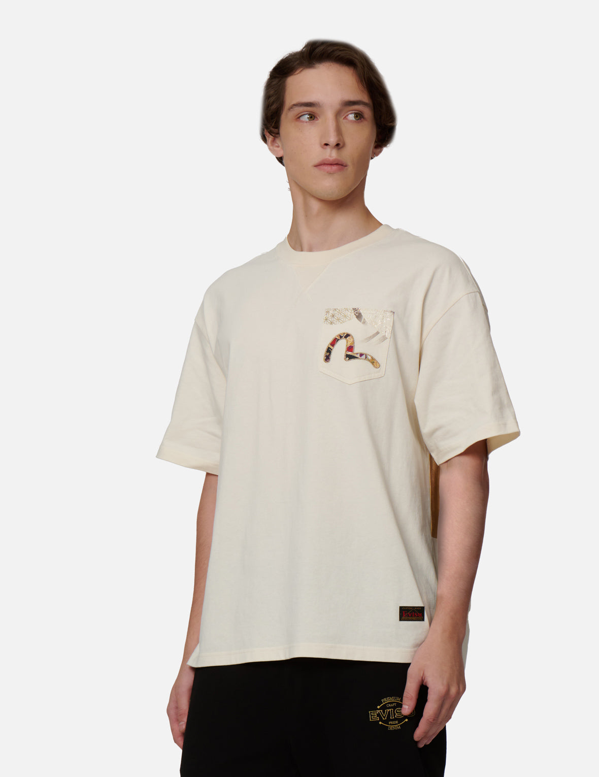 Multi-Pocket Foil-Print T-Shirt