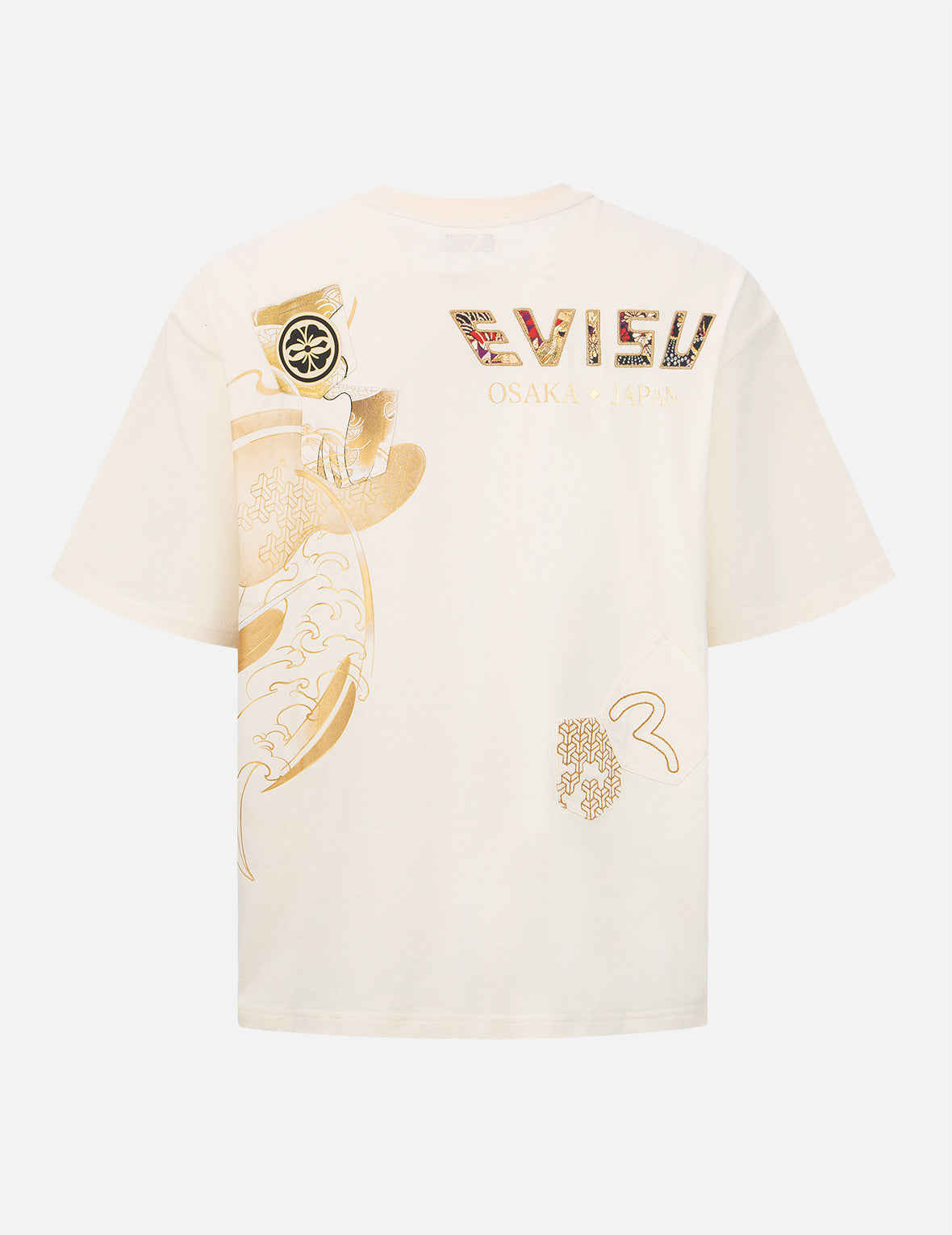Multi-Pocket Foil-Print T-Shirt